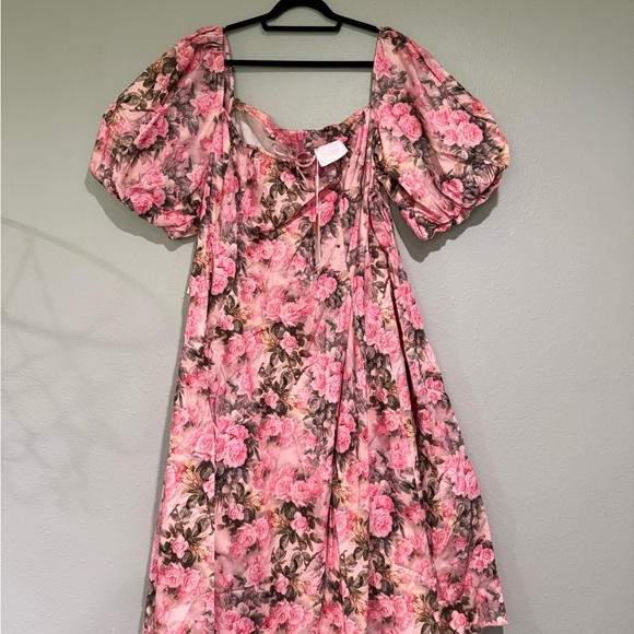 Selkie Dresses & Skirts - Selkie Pink and Green Floral Dress